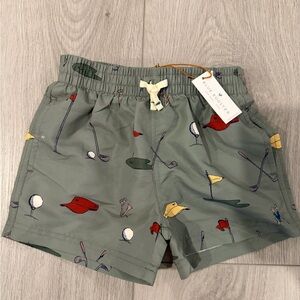 Blue Rooster Kids Golf Print Swim Shorts - Sage Green